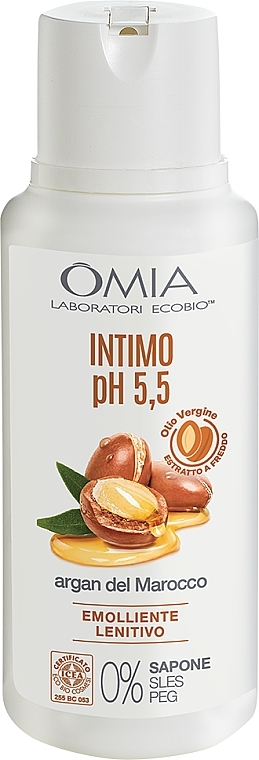 Argan Intimate Wash Gel - Omia Laboratori Ecobio Intimo pH 5,5 Argan from Morocco — photo N1