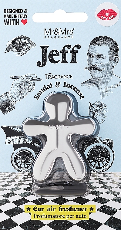 Mr&Mrs Fragrance Jeff Sandal&Incense - Car Air Freshener — photo N1