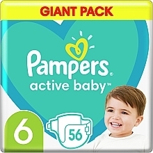 Fragrances, Perfumes, Cosmetics Diapers 'Active Baby' 6 (13-18 kg), 56 pcs - Pampers