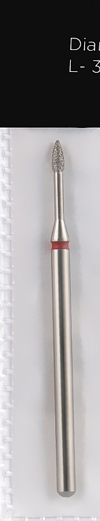 Diamond Nail File Drill Bit, narrow drop, 1.6 mm, red - Head The Beauty Tools — photo N1