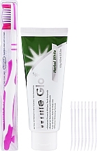 Healing Herb Set with White-Pink Brush - White Glo Herbal White (t/paste/100ml + t/brush/1pc + t/picks/8pcs) — photo N2