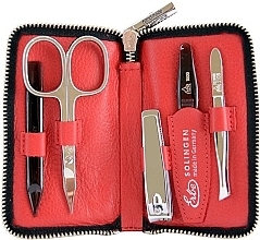 Fragrances, Perfumes, Cosmetics Manicure Set with Zipper 'Travel', red - Erbe Solingen