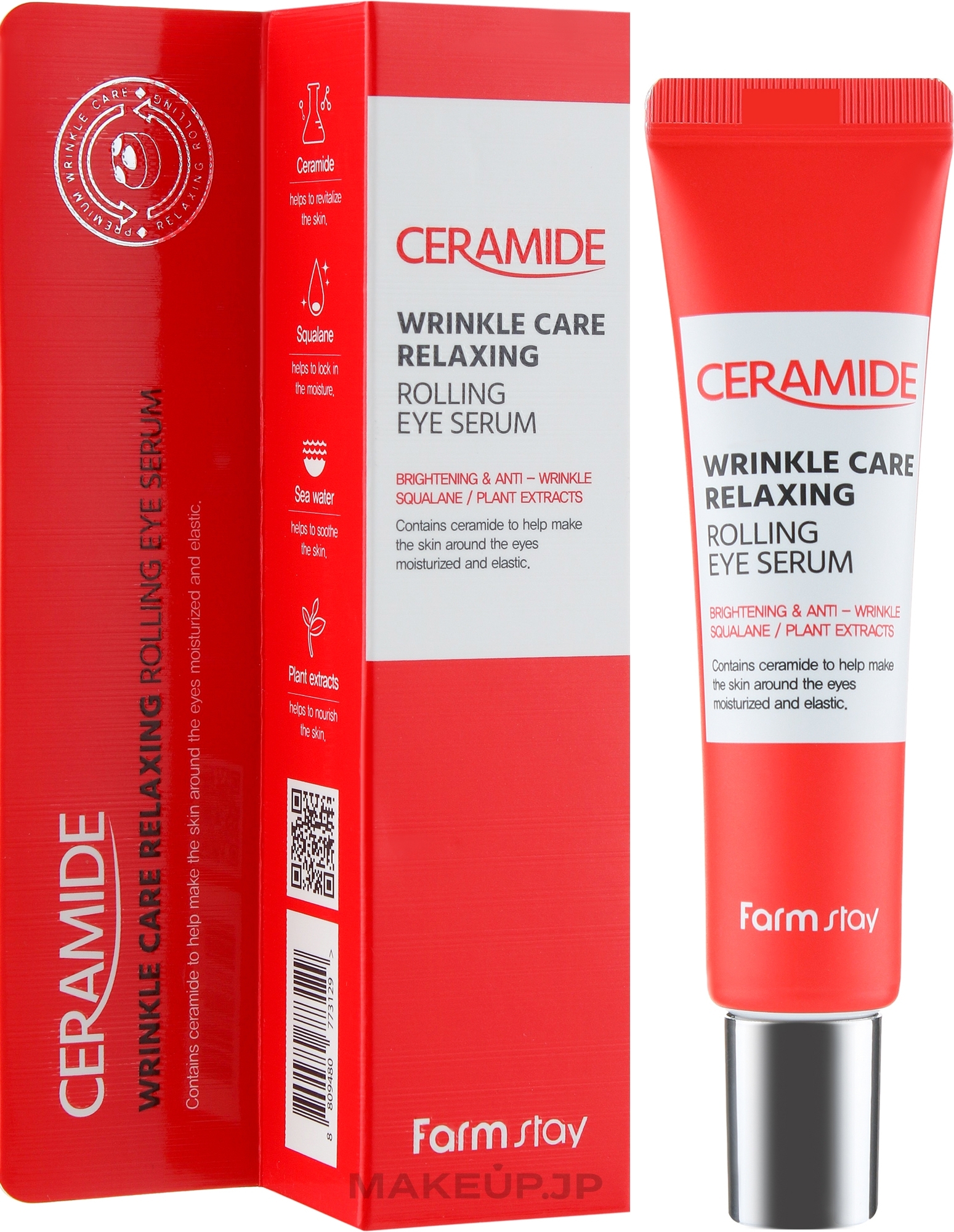 Anti-Aging Relaxing Eye Serum with Ceramides - FarmStay Ceramide Wrinkle Care Relaxing Rolling Eye Serum — photo 25 ml