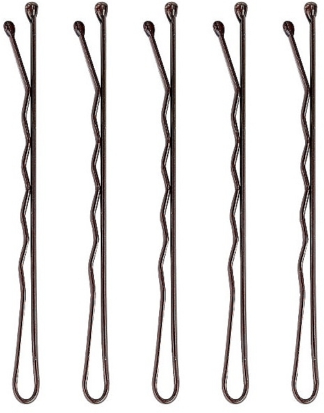 Hair Pins, brown - Brushworks Brown Bobby Pins — photo N2