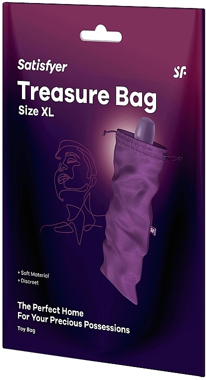 Sex Toy Storage Bag, Size XL, Purple - Satisfyer Treasure Bag Violet — photo N1