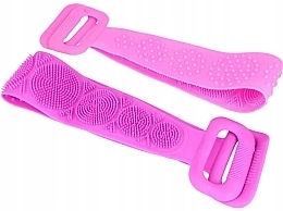 Silicone Body Sponge with Handles, dark pink - Deni Carte — photo N1