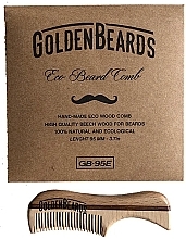 Eco Wood Moustache Comb, 9,5 cm - Golden Beards Eco Moustache Comb — photo N2