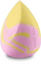 Makeup Sponge, medium, pink with yellow - Boho Beauty Bohomallows Medium Cut Pink Lemon — photo N1