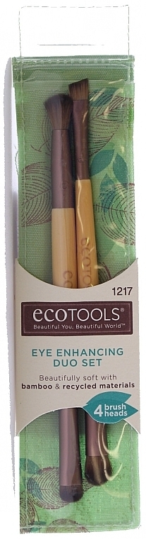 Makeup Brushes Set, 2 pcs - EcoTools Eye Enhancing Eyeshadow Brush Duo  — photo N1