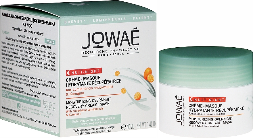 Face Cream-Mask - Jowae Moisturizing Overnight Recovery Cream-Mask — photo N2