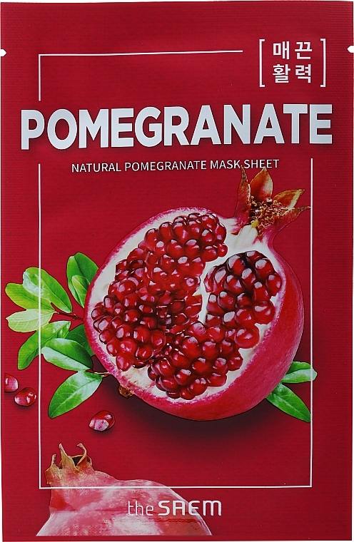 Pomegranate Face Sheet Mask - The Saem Natural Pomegranate Mask Sheet — photo N1