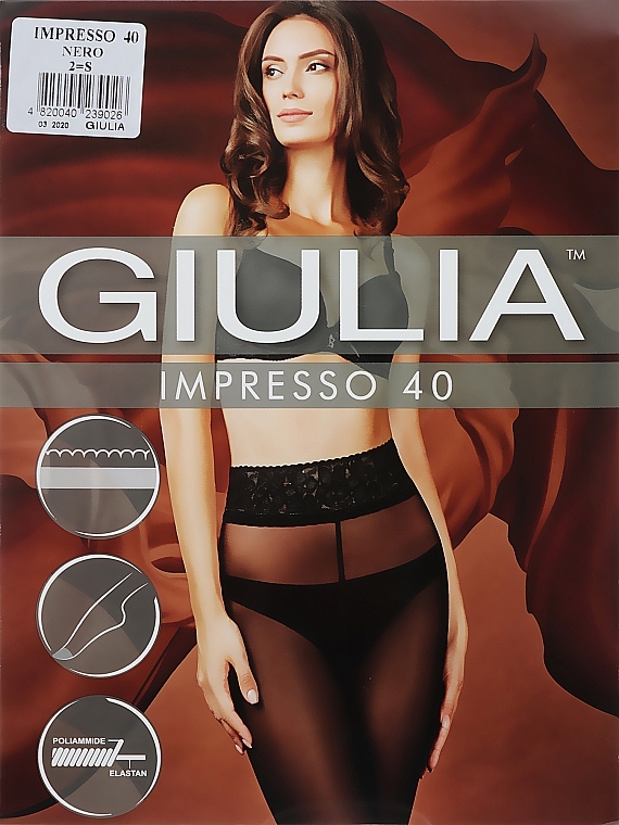 Tights "Impresso" 40 Den, nero - Giulia — photo N1