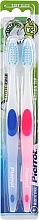 Fragrances, Perfumes, Cosmetics Toothbrush, soft, blue + pink - Pierrot Action Tip Soft