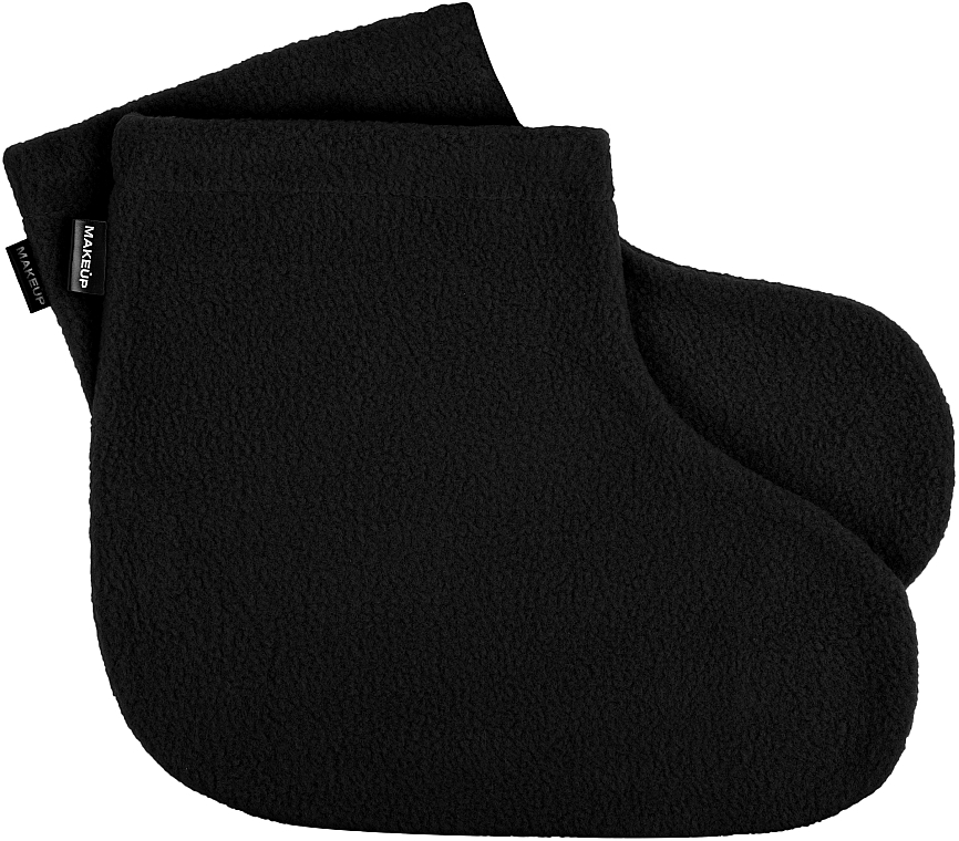 Paraffin Therapy Cosmetic Socks 'Luxe Spa', black - MAKEUP Thick Paraffin Wax Booties Therapy Spa Black — photo N1