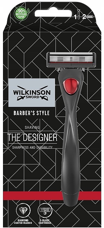 Razor with 2 Refill Cartridges - Wilkinson Sword Barber's Style The Designer Razor — photo N1