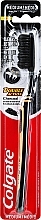 Charcoal Medium Toothbrush, orange-black - Colgate Double Action Charcoal Medium Toothbrush — photo N1