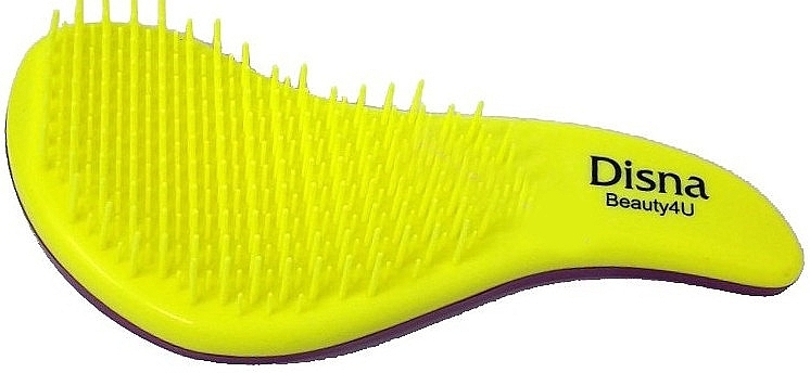 Detangling Hair Brush, yellow-purple - Disna Beauty4U Detangler — photo N1