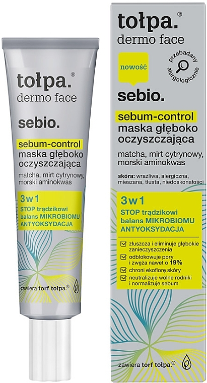 Dep Cleansing Mask - Tolpa Dermo Face Sebum-Control Deep Cleansing Mask — photo N1