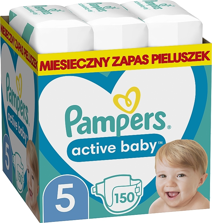 Diapers 'Pampers Active Baby' 5 (11-16 kg), 150 pcs - Pampers — photo N1