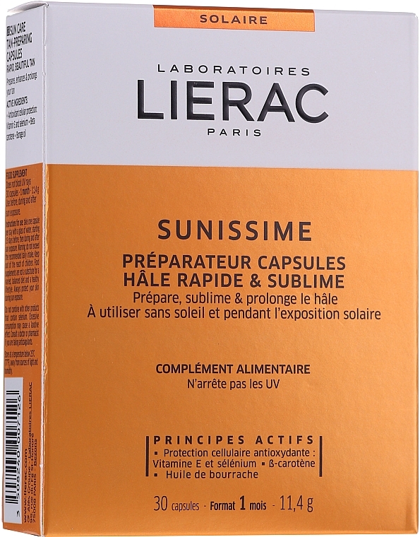 Tanning Food Supplement - Lierac Sunissime Capsules — photo N1