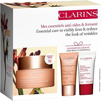 セット - Clarins Firming & Anti-Wrinkle Essentials Set (d/cr/50ml + n/cr/15ml + b/balm/15ml) — photo N2