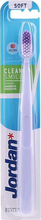 Toothbrush, soft, lilac - Jordan Clean Smile Soft — photo N1