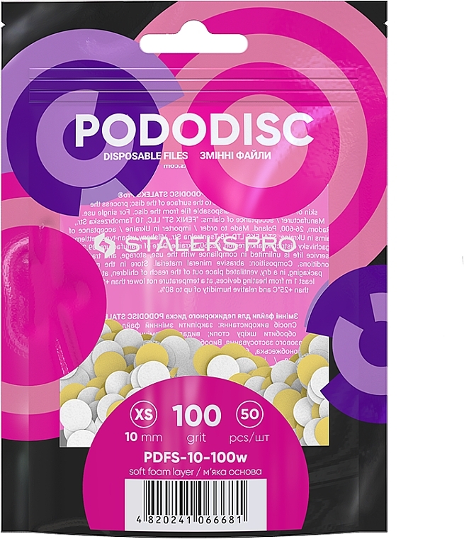 Pododisc XS Refills, 100 grit, on soft base - Staleks Pro — photo N1