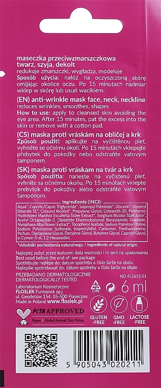 Anti-Wrinkle Face, Neck & Décolleté Mask - Floslek Contour Mask — photo N2