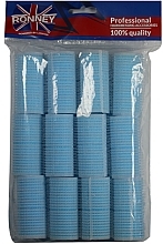 Fragrances, Perfumes, Cosmetics Velcro Curlers 28/63, light blue - Ronney Professional Velcro Roller