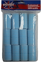 Velcro Curlers 28/63, light blue - Ronney Professional Velcro Roller — photo N1