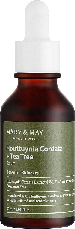 Soothing Face Serum Houttuynia & Green Tea - Mary & May Houttuynia Cordata + Tea Tree Serum — photo N1