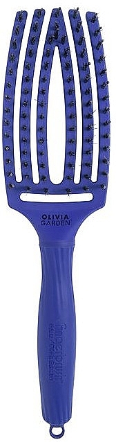 Curved Vented Brush with Combined Bristles - Olivia Garden Fingerbrush Tropical Blue — photo N1