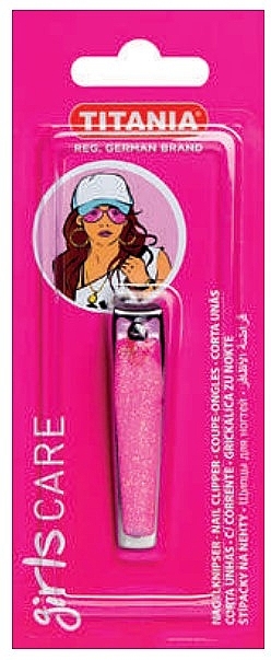 Nail Clipper, shiny pink, in blister - Titania — photo N1