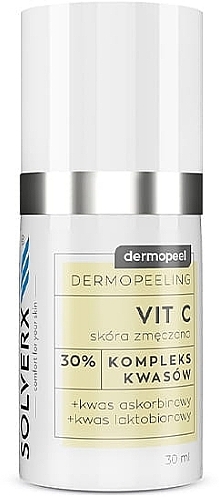 Face Peeling with 20% Ascorbic & Lactobionic Acid - Solverx Dermopeel Peeling Vit C — photo N1