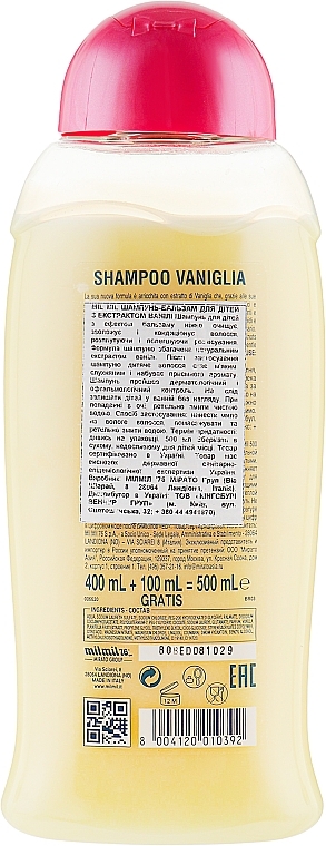 Baby Shampoo-Balm with Vanilla Extract - Mil Mil Shampoo Kids With Vanilla Natural Extract — photo N5