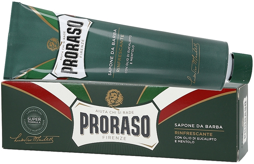 Refreshing Shaving Soap with Eucalyptus & Menthol Extract - Proraso Green Line Refreshing Soap (tube) — photo N1