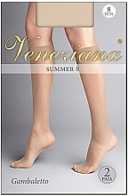 Women Knee Socks "Summer", 8 Den, visone - Veneziana — photo N1