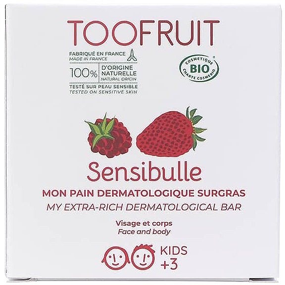 Soap "Strawberry and Raspberry" - TOOFRUIT Sensitive Raspberry Strawberry Soap — photo N1