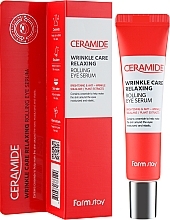Anti-Aging Relaxing Eye Serum with Ceramides - FarmStay Ceramide Wrinkle Care Relaxing Rolling Eye Serum — photo N2