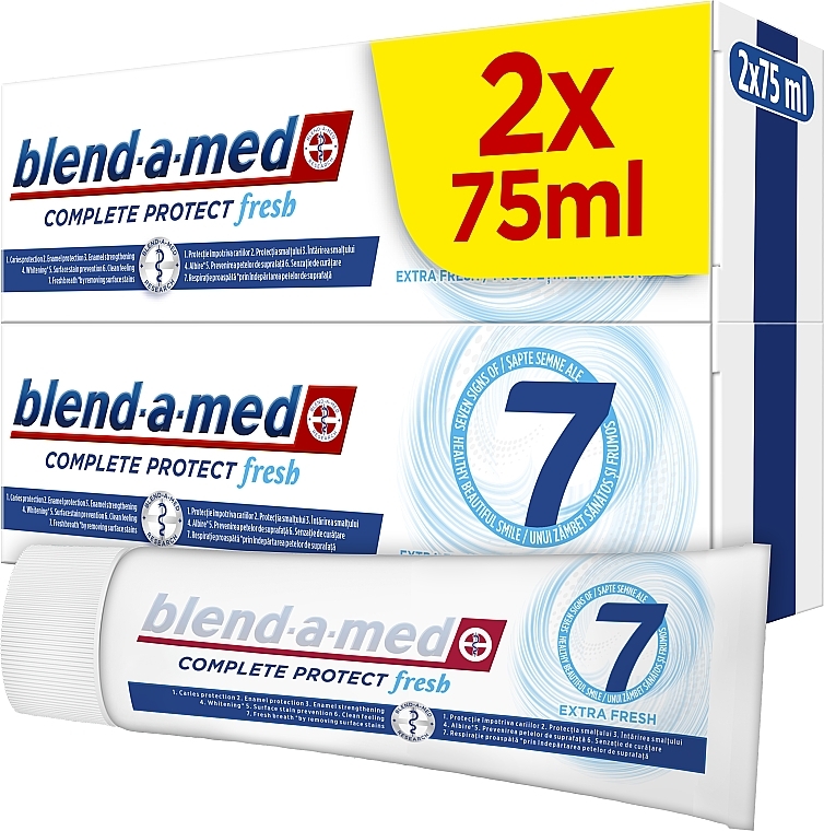 Set - Blend-A-Med 3D White Extra Fresh (toothpaste/2*75ml) — photo N2