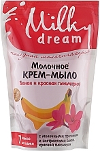Fragrances, Perfumes, Cosmetics Liquid Soap "Banana & Red Plumeria" (doypack) - Milky Dream