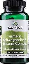 Dietary Supplement 'Turmeric, Ashwagandha & Ginseng' - Swanson Turmeric, Ashwagandha & Ginseng Complex — photo N1