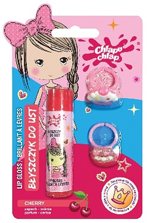 Lip Gloss with Cherry Scent, with rings - Chlapu Chlap Lip Gloss Cherry — photo N1
