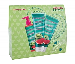 Fragrances, Perfumes, Cosmetics Set - Dermacol Aroma Ritual Fresh Watermelon Set (soap/250ml + sh/gel/250ml + b/lot/200ml)