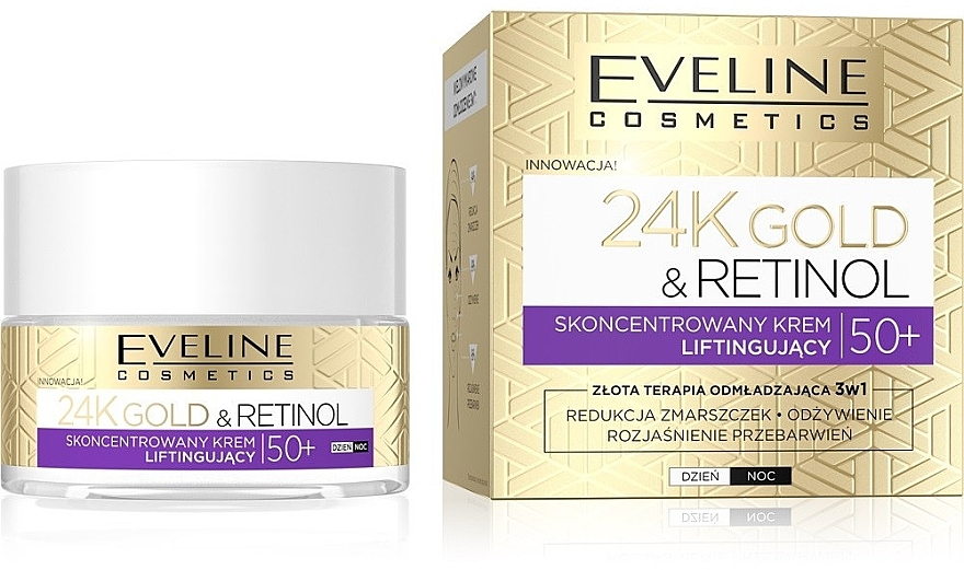 Lifting Face Cream - Eveline Cosmetics 24K Gold&Retinol Lifting Cream 50+ — photo N1