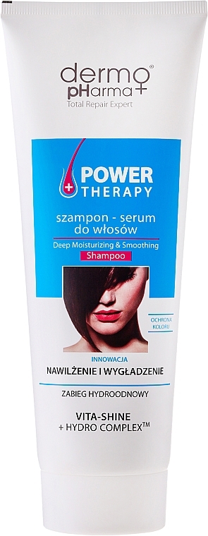 Hair Serum-Shampoo "Moisturizing & Smoothing" - Dermo Pharma Power Therapy Deep Moisturizing & Smoothing Shampoo — photo N1