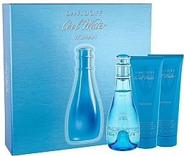 Fragrances, Perfumes, Cosmetics Davidoff Cool Water Woman - Set (edt/100ml + b/lot/75ml + sh/gel/75ml)