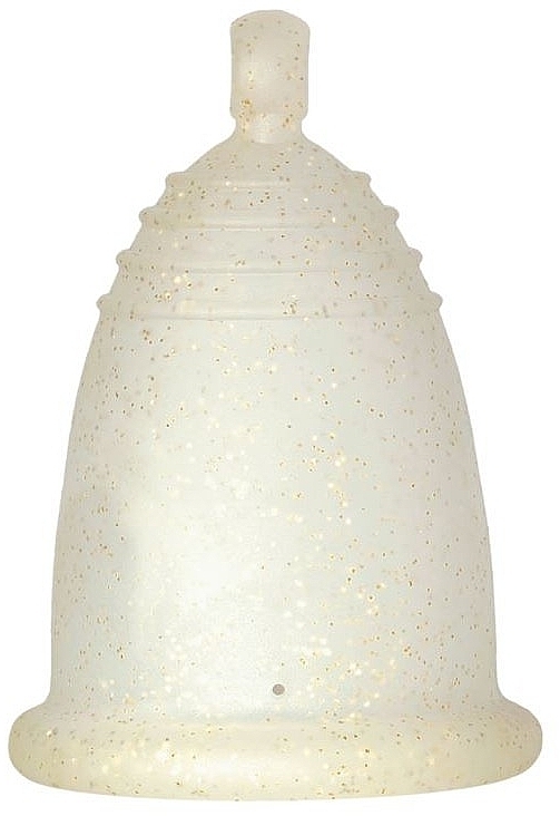 Menstrual Cup with Ball, S size, golden glitter - MeLuna Sport Menstrual Cup — photo N1