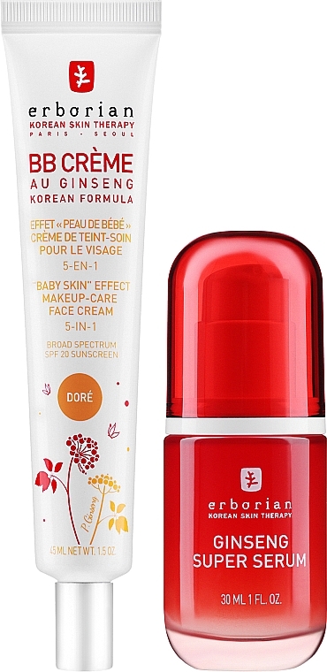 Set - Erborian Kit Ginseng + BB Xmas 22 Dore (f/bb/cr/45ml + serum/30ml) — photo N2