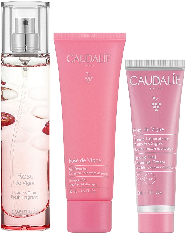 Caudalie Rose De Vine - Set (edt/50 ml + sh/gel/50 ml + h/cr30 ml) — photo N2